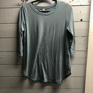 Zenana Premium Womens Long Sleeve Tunic Length Blouse Sky Blue Medium